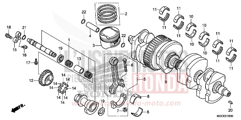 KURBELWELLE/KOLBEN de CB1100 ABS GRAPHITE BLACK (NHB01) de 2014